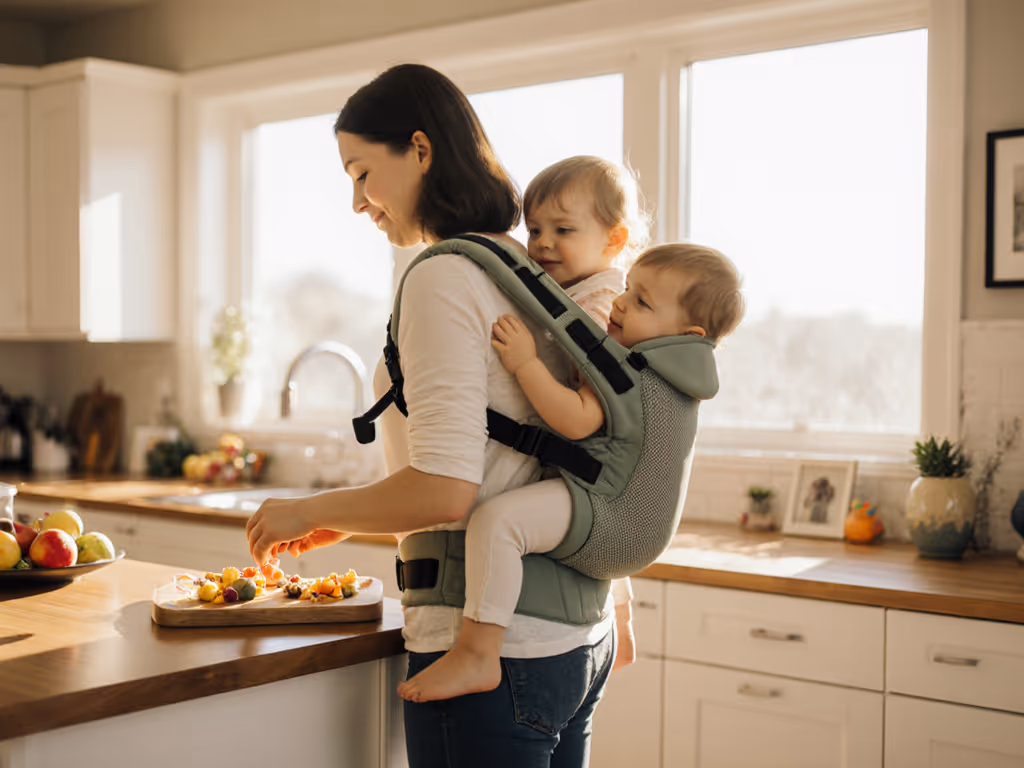 TwinGo Family Carrier: Safe Tandem Wearing for 3+ Kids